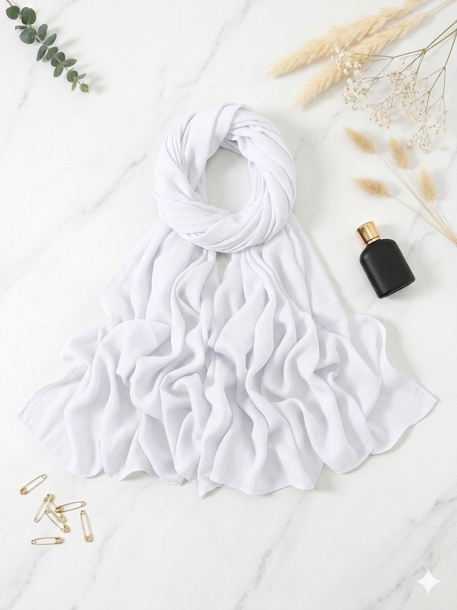 Modal Hijab - White