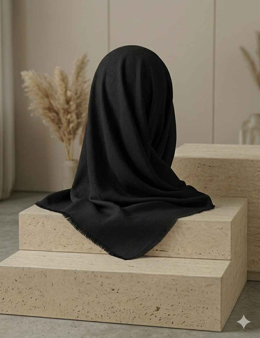Turkish Lawn Hijab - Black