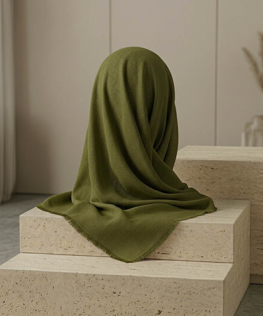 Turkish Lawn Hijab - Olive