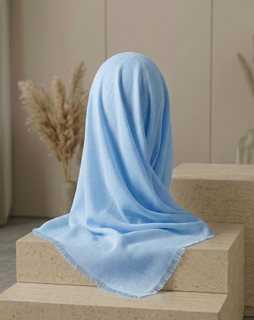 Turkish Lawn Hijab - Sky