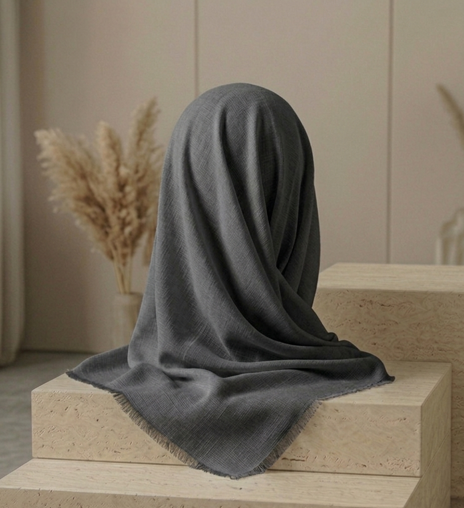 Turkish Lawn Hijab - Charcoal