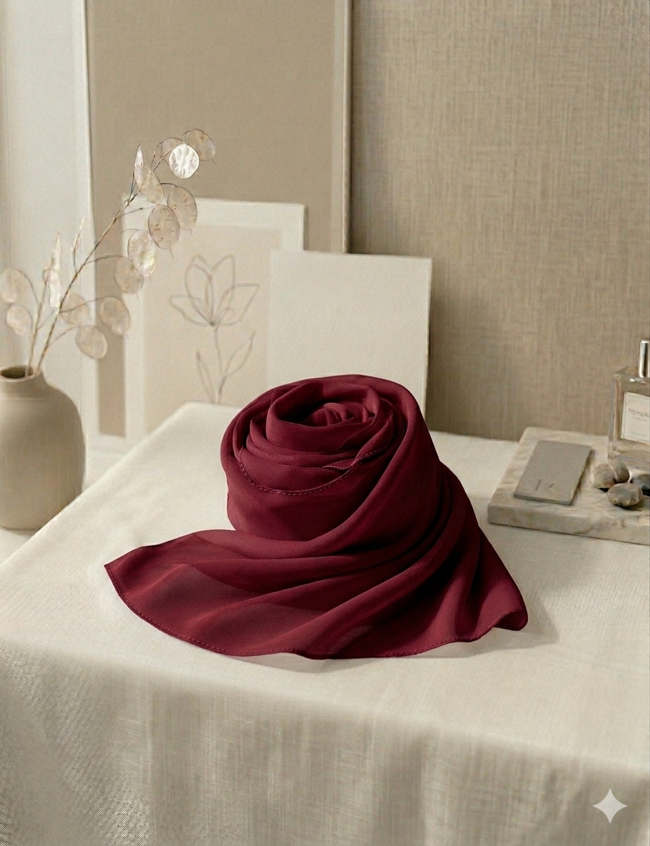 Chiffon Bubble - Maroon