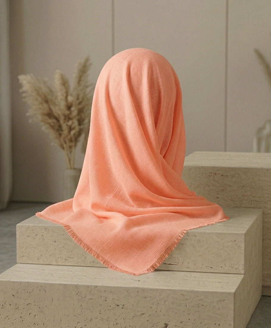 Turkish Lawn Hijab - Peach