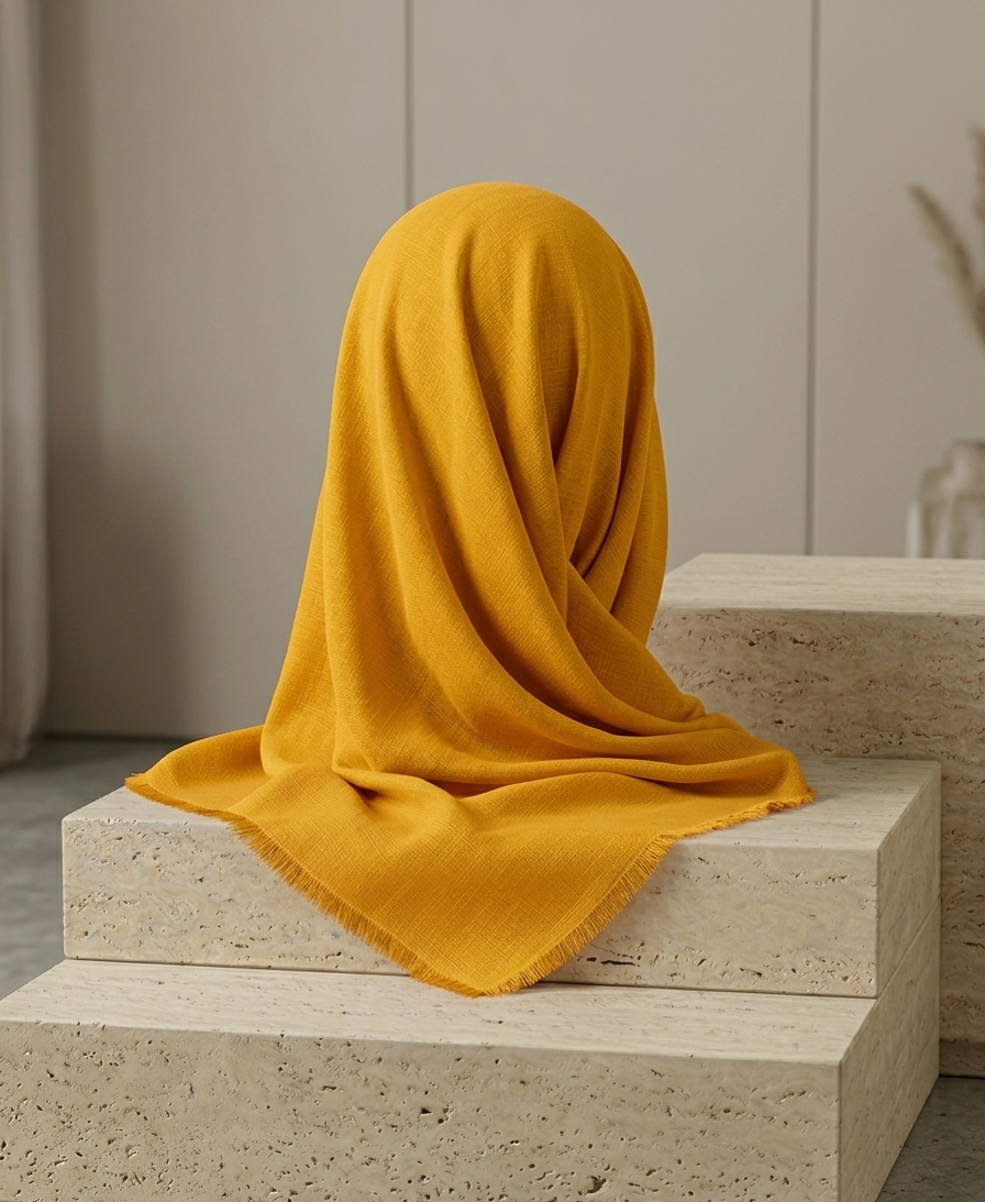 Turkish Lawn Hijab - Yellow