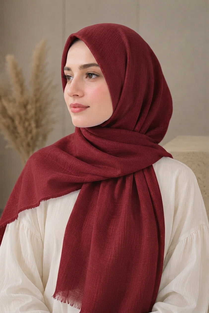 Turkish Lawn Hijab - Maroon