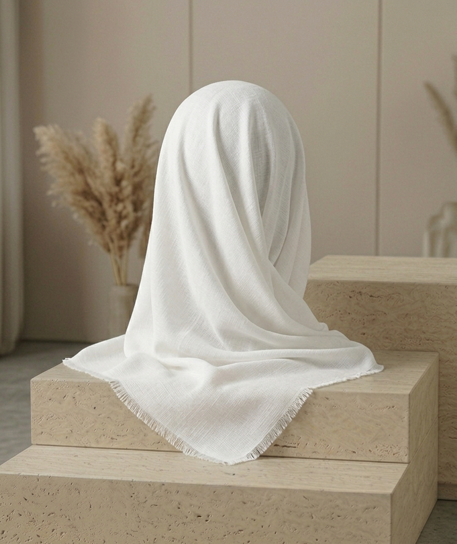 Turkish Lawn Hijab - White