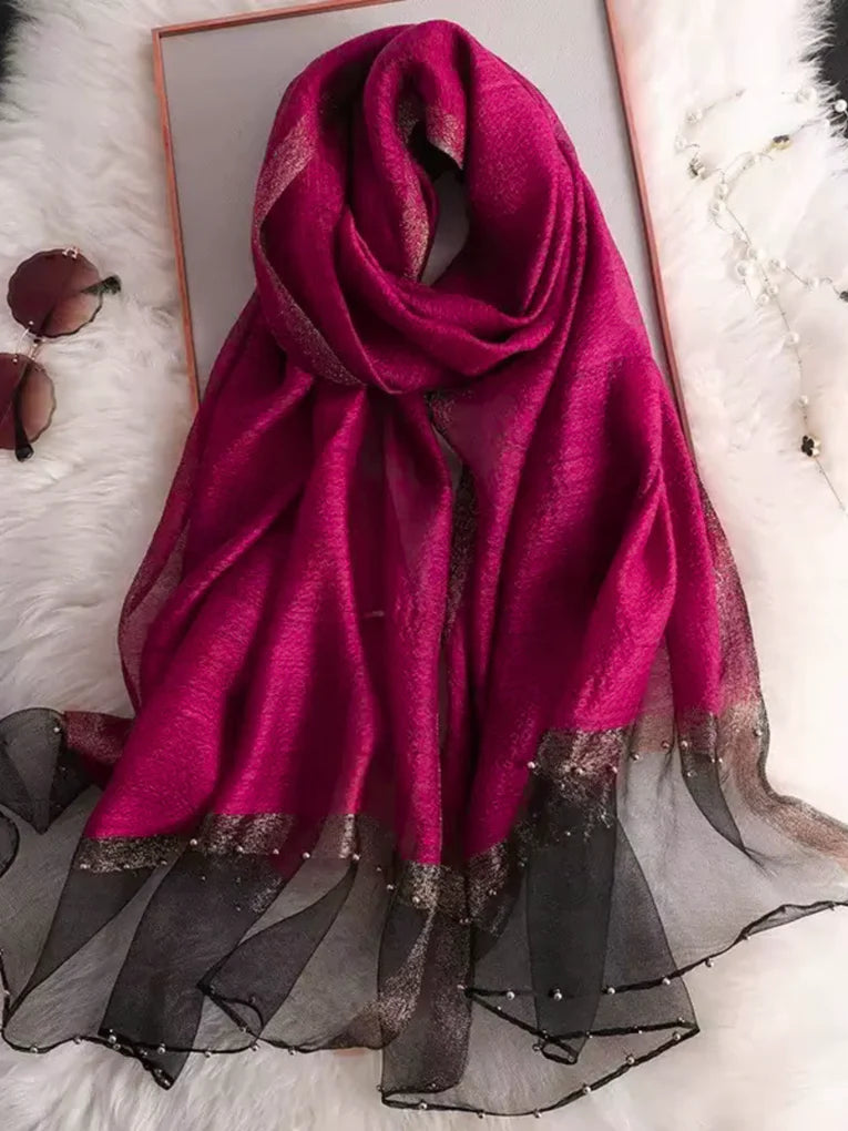 Festive Organza Hijab - Magenta