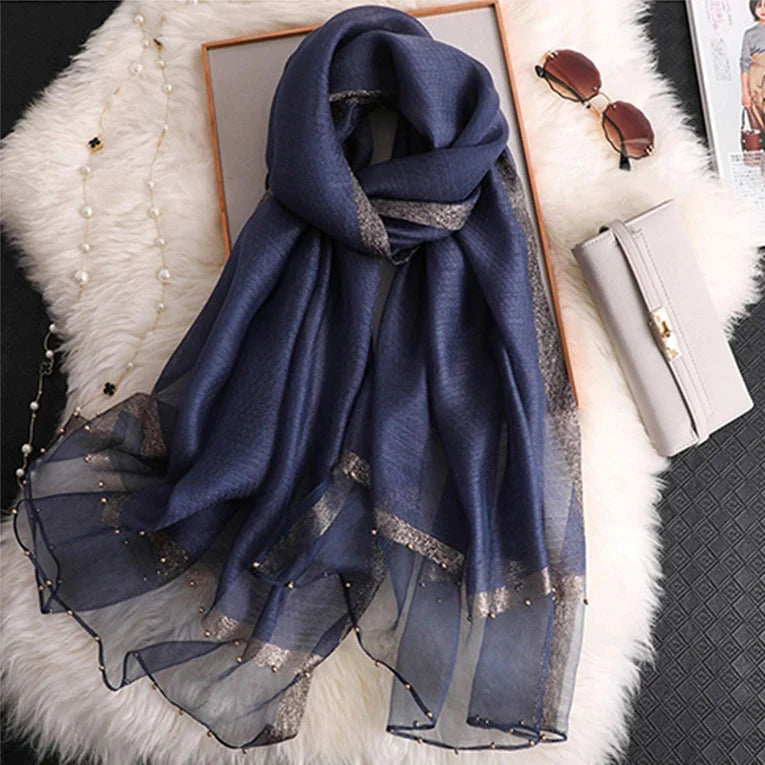 Festive Organza Hijab - Navy