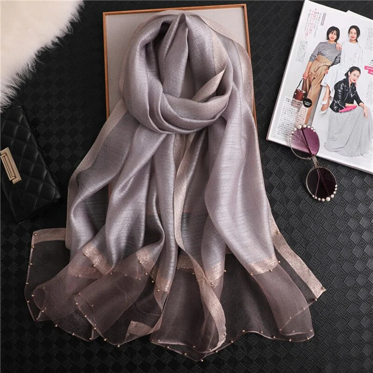 Festive Organza Hijab - Cloud Grey