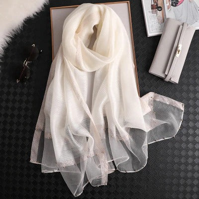 Festive Organza Hijab - White