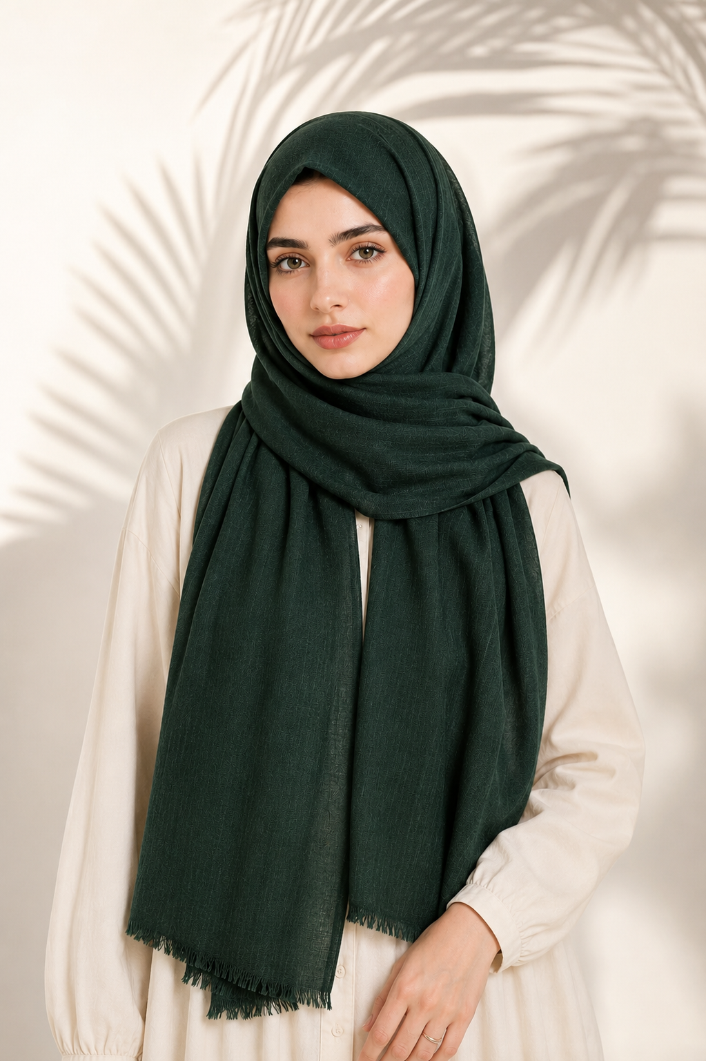 Turkish Lawn Hijab - Dark Green