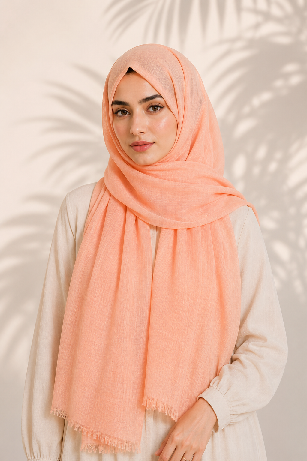 Turkish Lawn Hijab - Peach