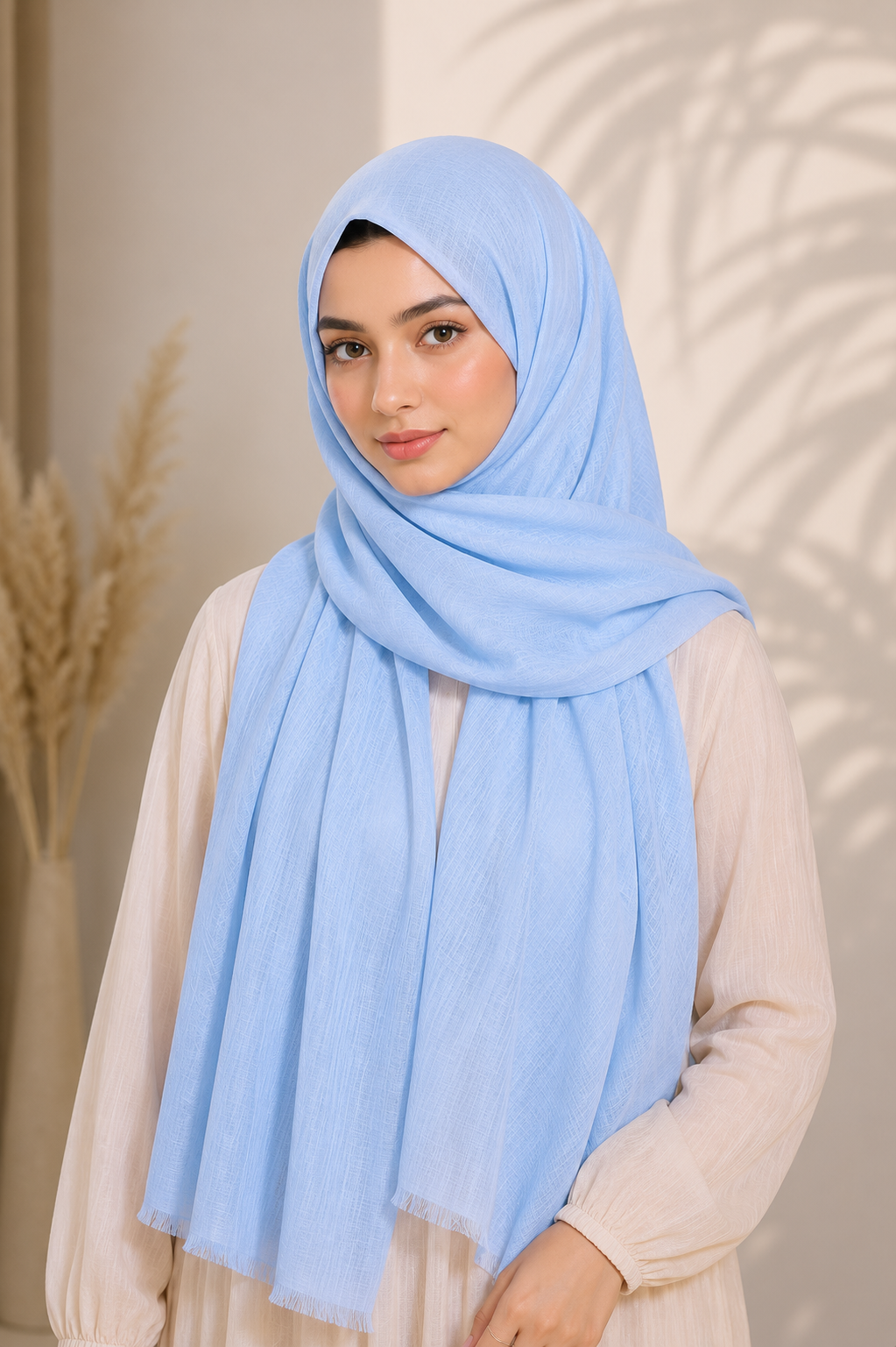 Turkish Lawn Hijab - Sky