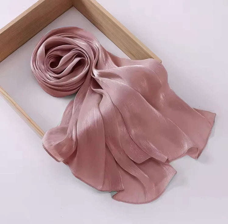 Organza Silk Hijab - Mauve