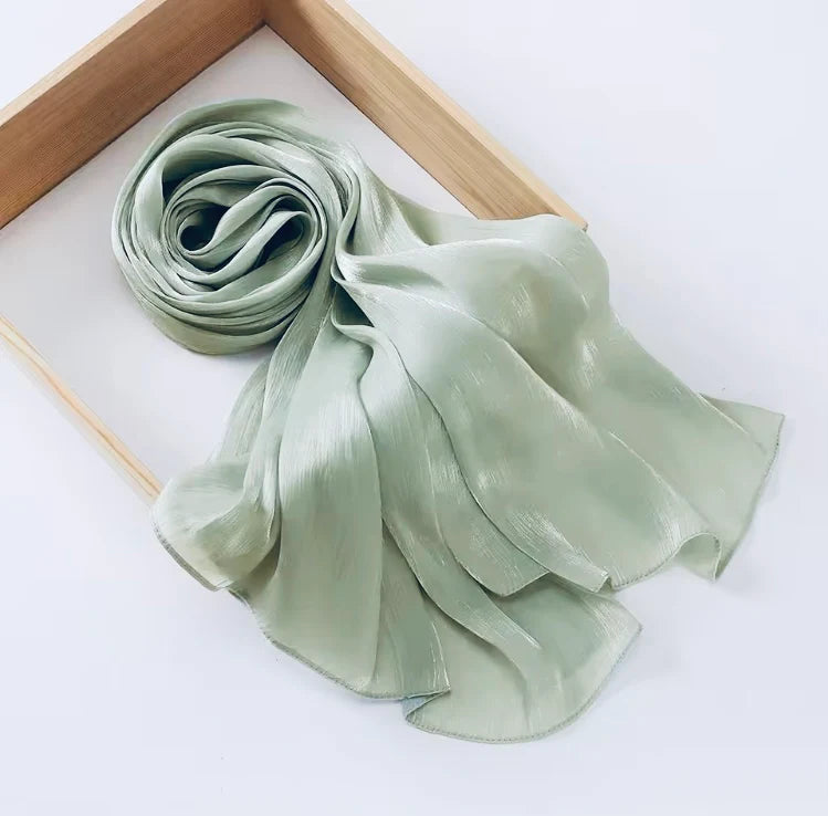Organza Silk Hijab - Mint