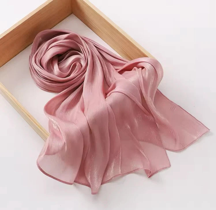 Organza Silk Hijab - Salmon