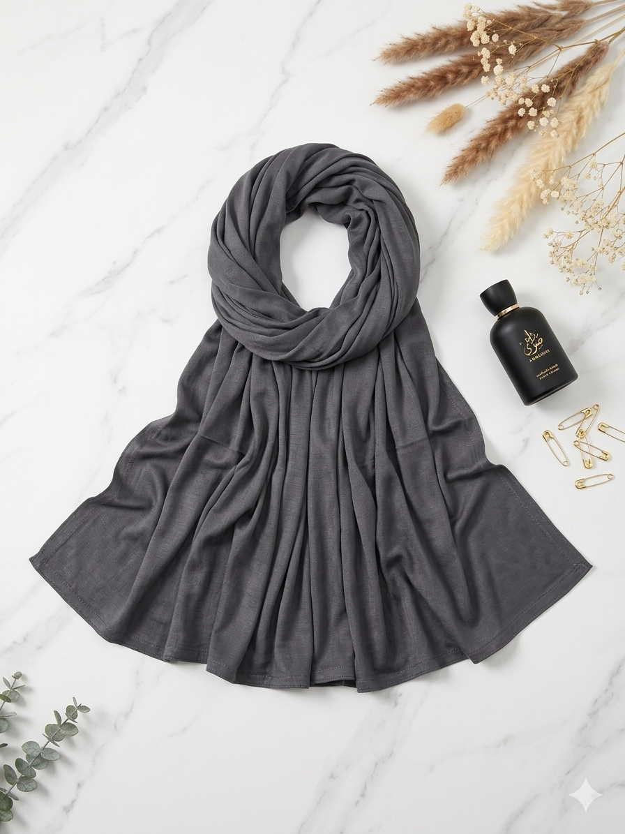Modal Hijab - Charcoal
