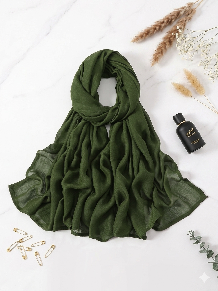 Modal Hijab - Olive Green